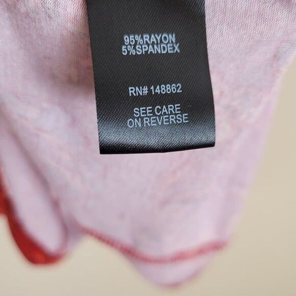 Torrid Size 2X Super Soft Button Front Seamed Top Floral Short Sleeve Red Orange - Picture 10 of 12